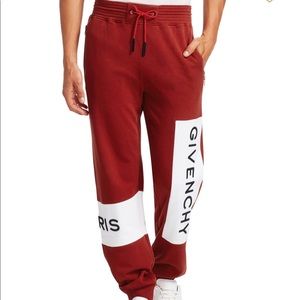 Givenchy 18SS Logo Red Sweatpants Joggers Size L